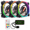 Coolmoon 3PCS 12cm Multilayer Backlit RGB Cooling Fan with IR Controller for Desktop PC