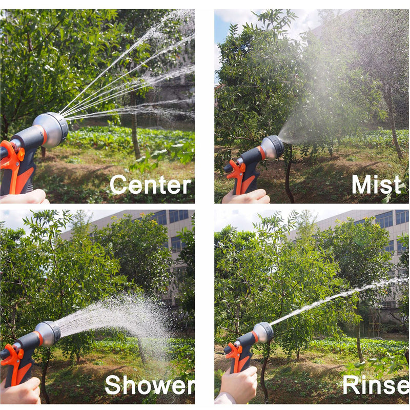 Garden Irrigation Water Gun Kit with 3 Connector 8 Pattern Sprayer Nozzle House Cleaning Sprinkler