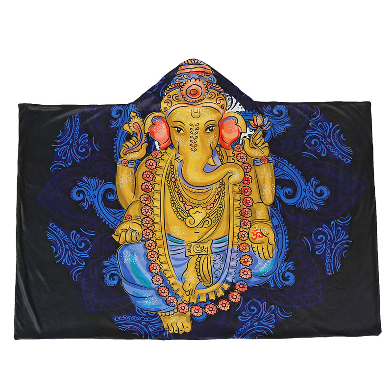 Hooded Throw Blankets Indian Ganesha Wearable Soft Warm Sleeping Sofa Bed Cover