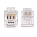 50PCS RJ12 Modular Cable Head Plug Ethernet Plated Network Connector