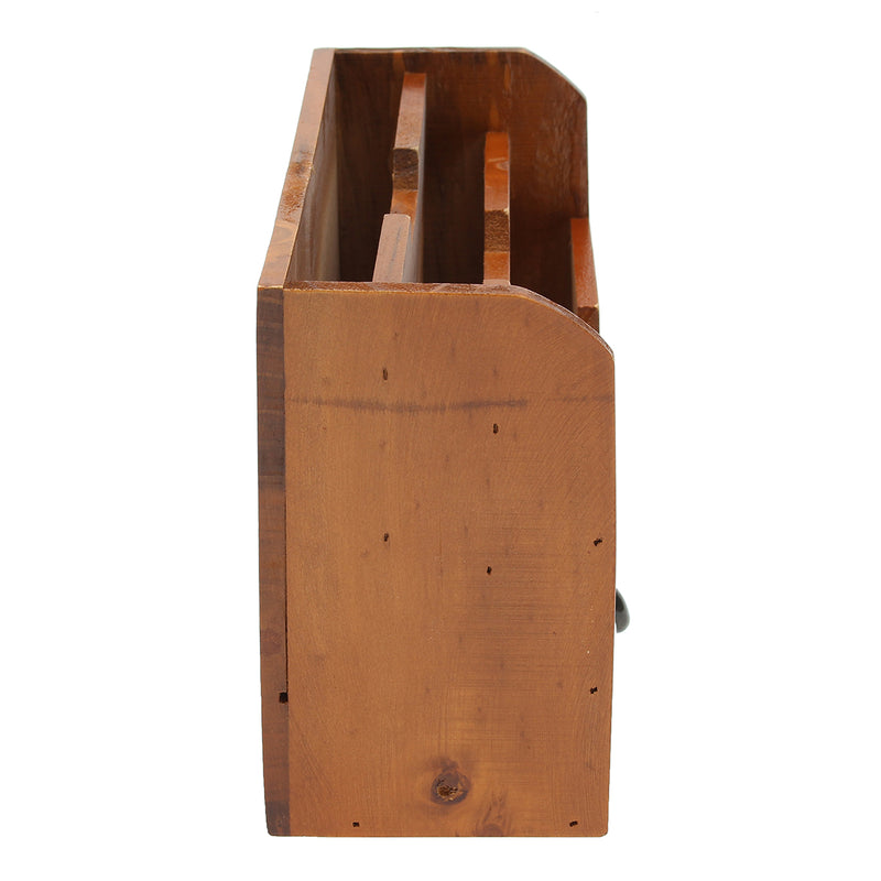 3 Tier Wood Letter Pen Rack Stationery Drawer Holder Desktop Organizer Storage Mail Sorter