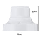E27 6A 70mm Diameter Round Plastic Base Screw Light Bulb Adapter Lamp Socket Holder White AC250V