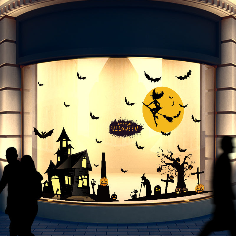 Miico XL891 Cartoon Sticker Halloween Sticker Removable Wall Sticker Room Decoration - Witch