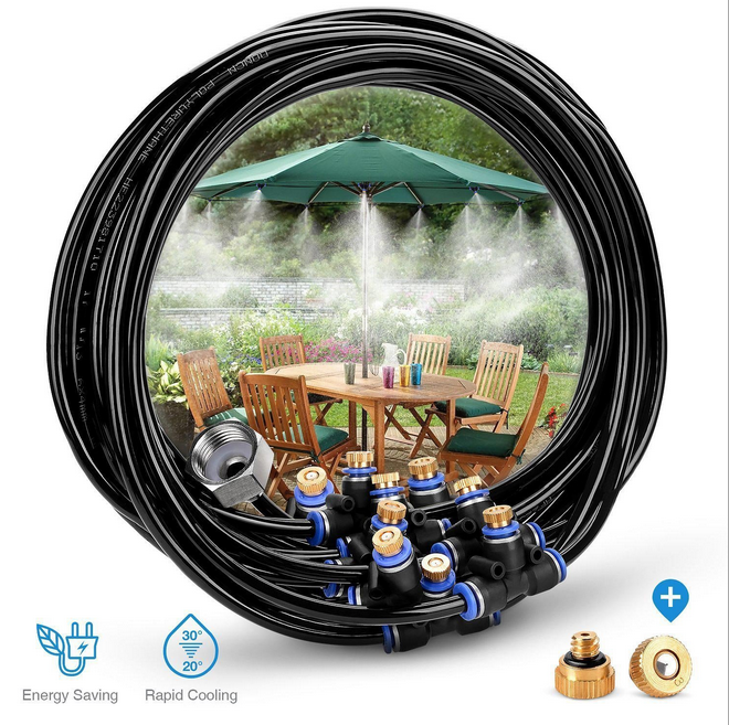 23M Outdoor Cool Patio Misting System Fan Water Misting Garden Sprinkler Spray