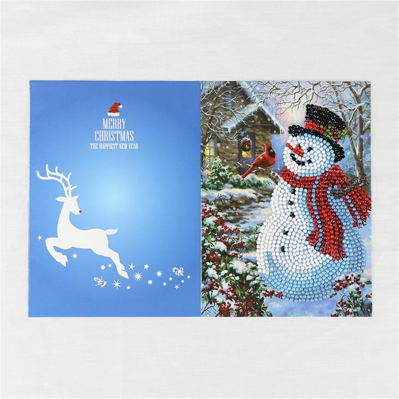 5D DIY Diamond Painting Christmas Greeting Card Cross Stitch Embroidery Mosaic Holiday Decor
