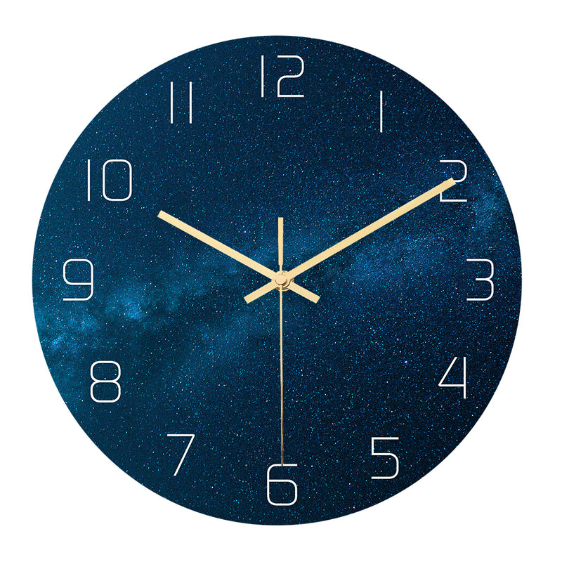 Loskii CC020 Creative Starry Pattern Wall Clock Mute Wall Clock Quartz Wall Clock For Home Office Decorations