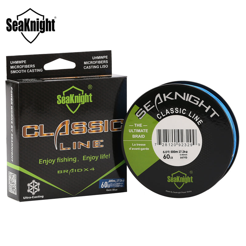 SeaKnight L-500M-CL New Classic 500M Fishing Line Super Strong PE Braided Multifilament Rope 6-80LB
