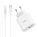 HOCO C57A EU Plug PD+QC3.0 Charger With Type C Cable for Tablet Smartphone