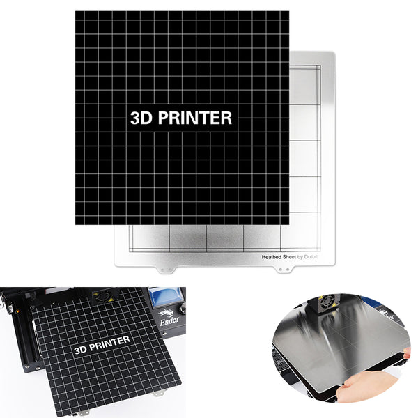 235*235mm Spring Steel Steel Heated Bed + Platform Sticker with Back Glue For For Creality Ender-3/CR-20/Geeetech A10 3D Printer