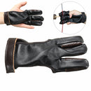 1Pcs Archery Finger Protect Glove 3 Finger Pull Bow Leather Shooting Glove  for Archery Hunting Shooting