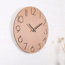 Round Wood Wall Clock Living Room Bedroom