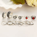 14 Pcs Bohemian Statement Ring Set Turquoise Flower Engraved Knuckle Rings for Women