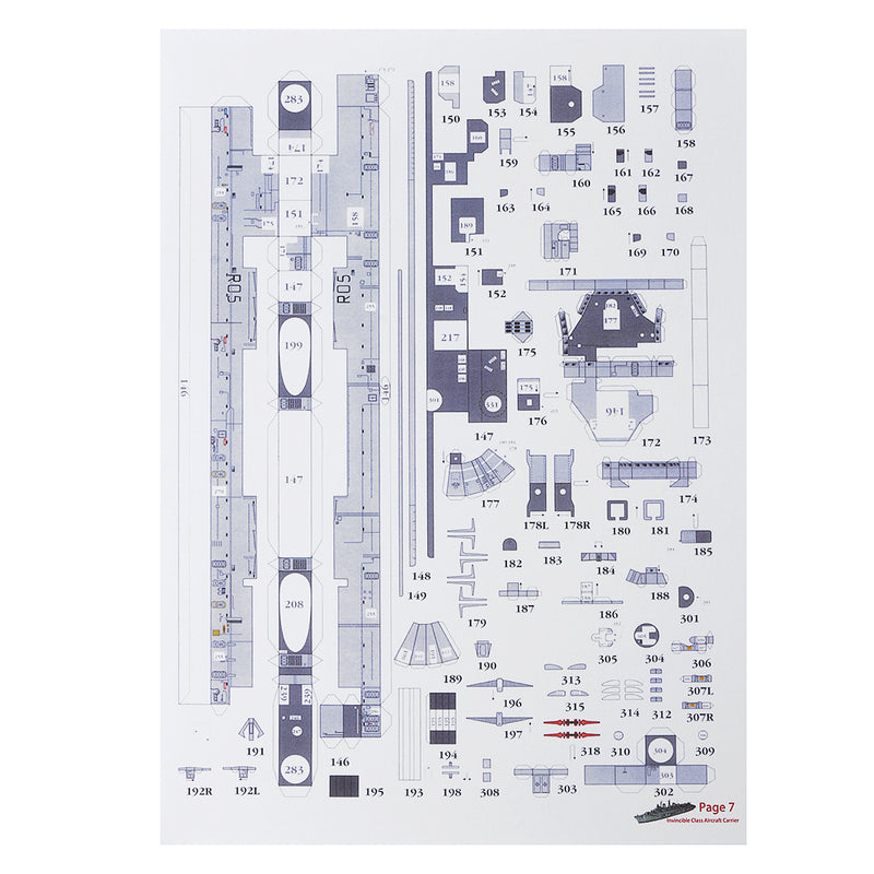 1:400 3D Paper Model DIY England Invincible Class Aircraft Carrier Ship Boat Kit Sailing Boats Model