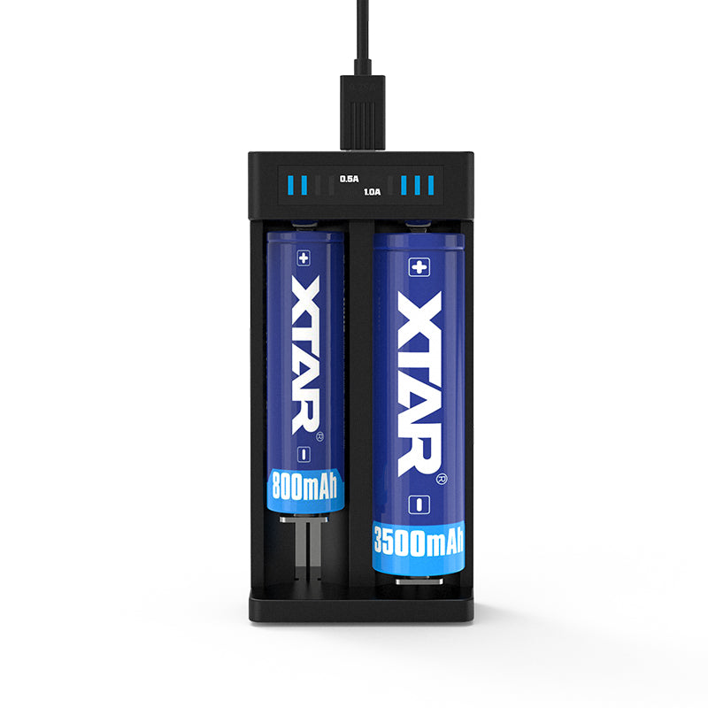 Xtar MC2 Plus 2 Slots Current Optional 1A*2 Rapid Smart 18650 26650 20700 Battery Charger Adjustable