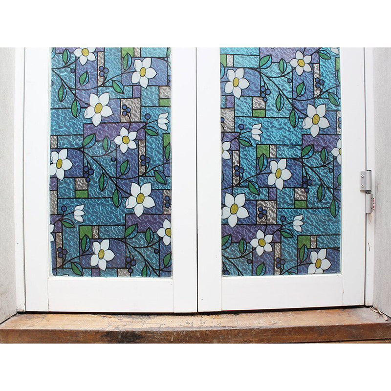 2M*45cm Window Film Privacy Static Cling Stained Glass Sticker Home Office Decor