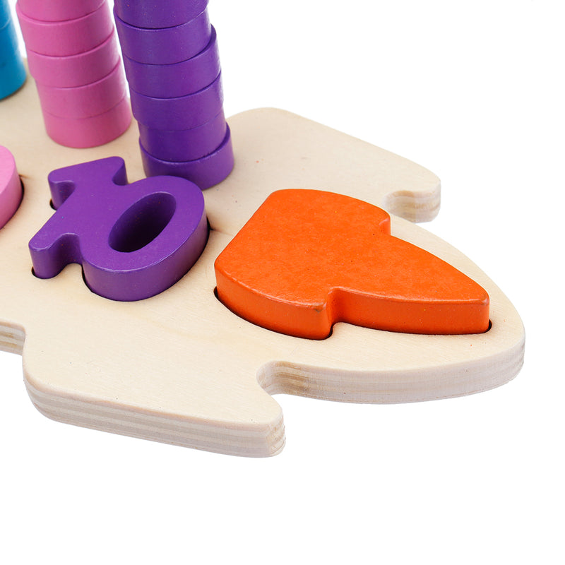 Wooden Digital Shape Paired Cognitive Board Kids Baby Early Learning Education Development Toys