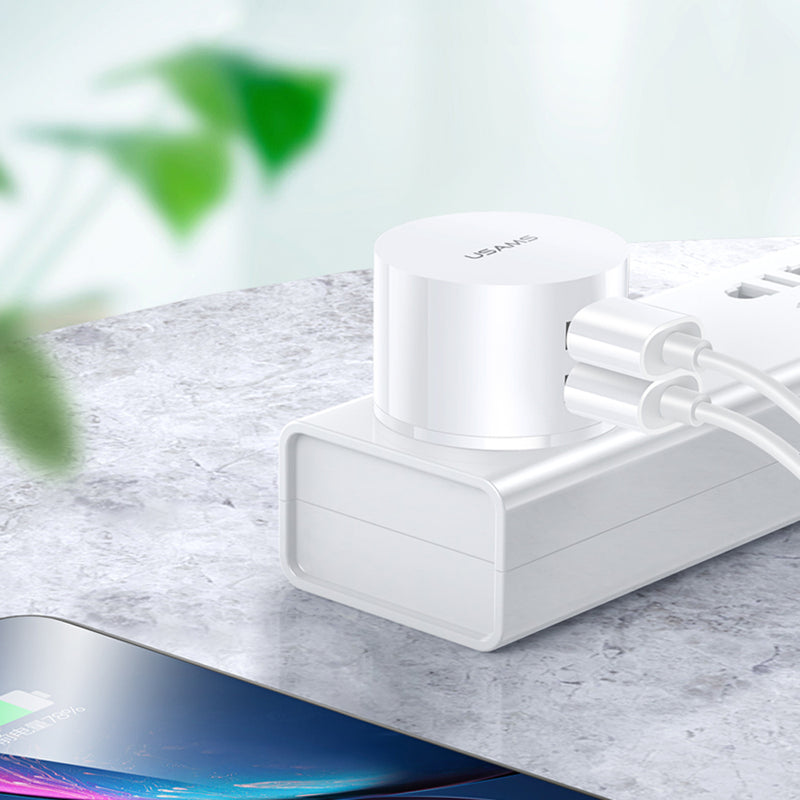USAMS 2.1A Dual USB Port Fast Charging EU Plug Travel Charger Adapter For iPhone X XS Oneplus 7 XIAOMI MI8 MI9 S10 S10+