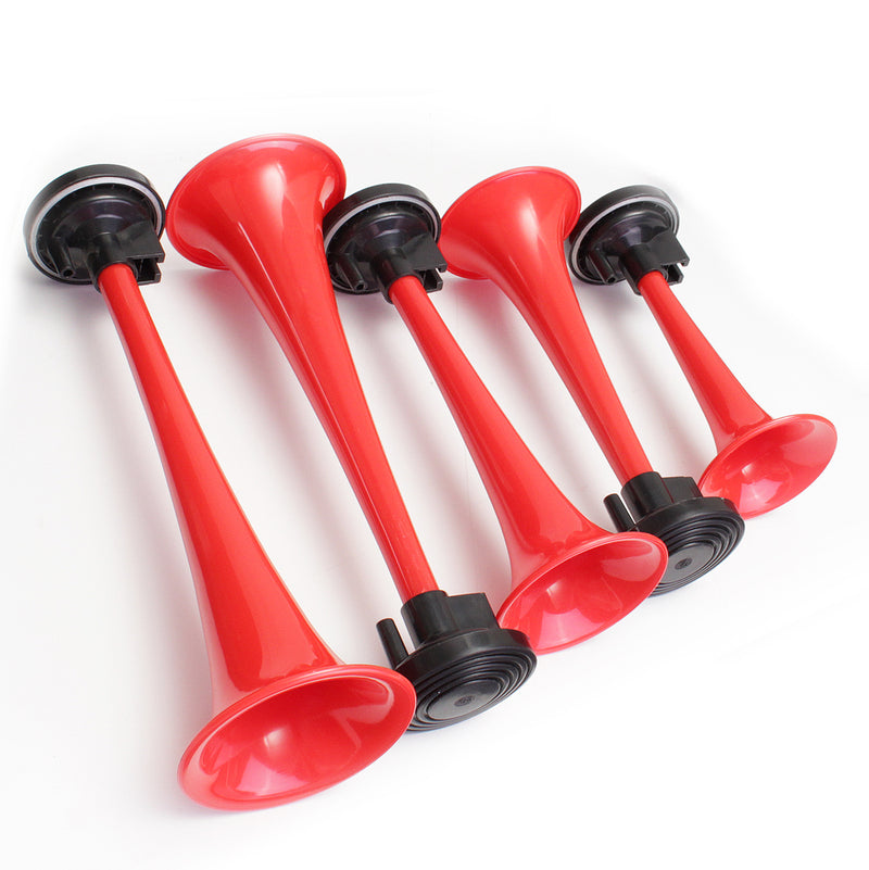 5pcs 178DB 12V Compressor Air Horn Kit Red Trumpets Dukes Car Truck