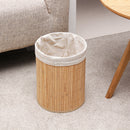 Bamboo Trash Can Foldable Wastebasket Garbage Can Waste Bins for Office Study Bathroom Living Room