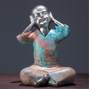 3PCS Speak Hear See No Evil Buddist Monk Resin Ornament Home Office Decorations Gift