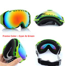 Outdoor Motorcycle Ski Goggles Spherical Dual Lens Snowboard Polarized Glasses