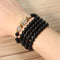 Unisex Artificial Crystal Obsidian Bracelet 108 Buddha Beads Zodiac Lucky Necklace