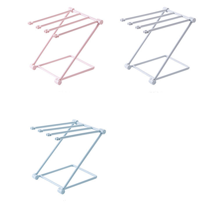 Creative Foldable Vertical Rags Towel Holder Hanger Rag Storage Table Storage Cup Racks