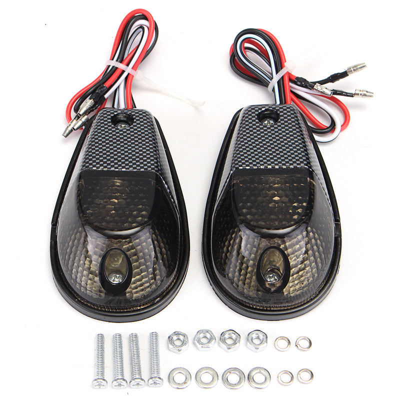 Carbon Turn Signals Flush Mount Light For Kawasaki/Ymaha/Honda/Suzuki/Sportbikes