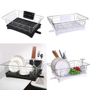 Large Stainless Steel Shelf Kitchen Storage Rack Dish Draining Tray Cutlery Holder