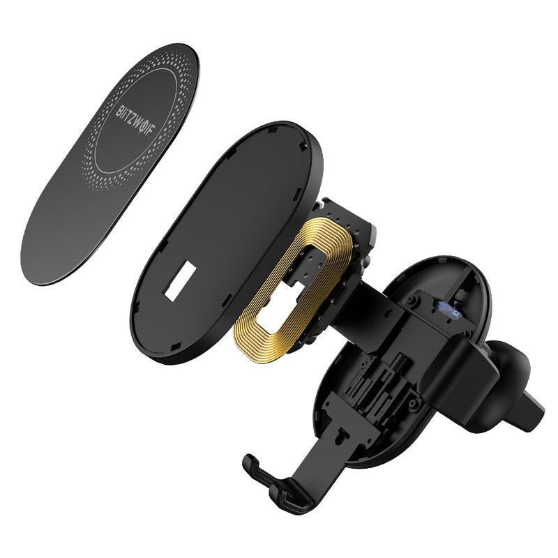 BlitzWolf BW-CW1 10W 7.5W 5W 360Rotation Qi Wireless Charger Car Phone Holder for iPhone 11 Pro XR X for Samsung S9 S10 for Xiaomi Huawei