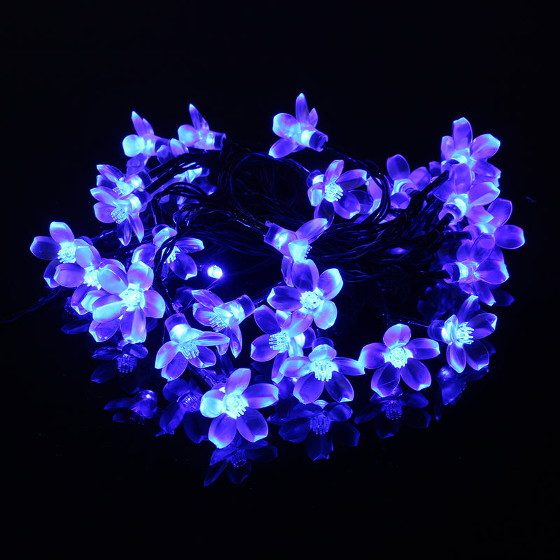 Solar Powered 6M 30LEDs Blossom Flower Outdoor Fairy String Lights for Christmas Wedding Party