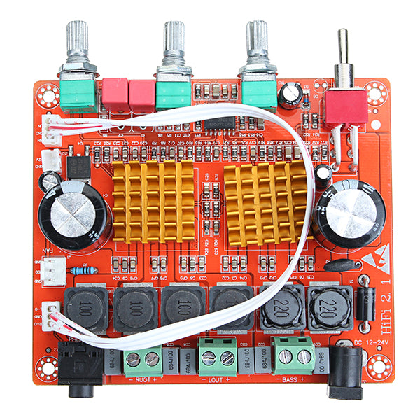 DC 12-24V 200W 3 Channel D Class 2.1 Digital Power Amplifier Board High Power Bass Speaker