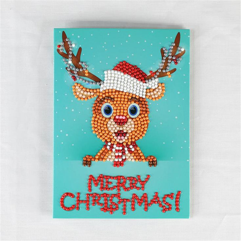 5D DIY Diamond Painting Christmas Greeting Card Cross Stitch Embroidery Mosaic Holiday Decor