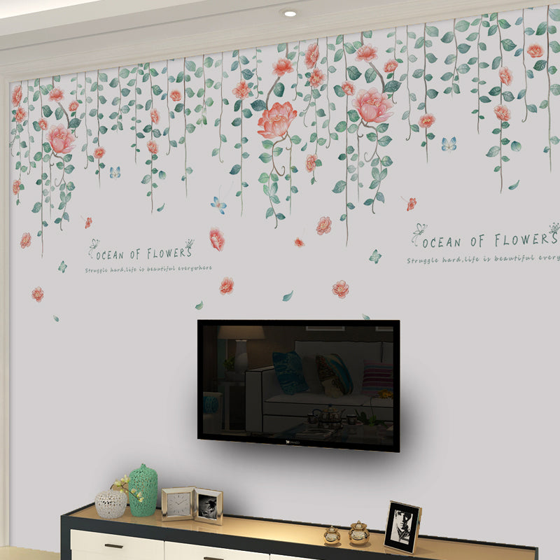Miico XC9042 Flower Vine Flower Wall Sticker Living Room Bedroom Wall Decoration Sticker DIY Stickers