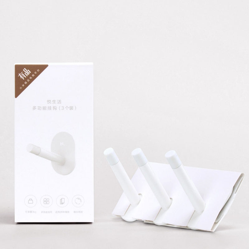 3PCS 8H Adhesive Multi-function Hooks / wall Mop Strong Hook Holder