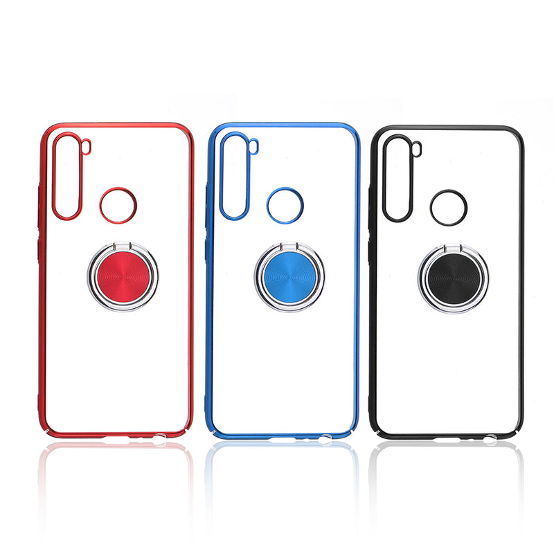 Bakeey Plating Transparent Ultra-thin with Finger Ring Holder Shockproof PC Protective Case for Xiaomi Redmi Note 8