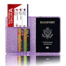 RFID Anti-Scanning Bling Leather Card Bag Passport Case Travel Camping Wallet Coin Purse Card Holder