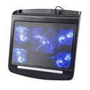 NUOXI T9 Aluminum Mesh & Plastic Portable Lightweight Notebook Laptop Cooling Pad with Aluminum Panel and Five Cooling Fans