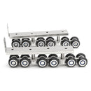 2pcs Stainless Steel Sliding Wooden Door Closet Track Pulley Hanging 12 Wheel