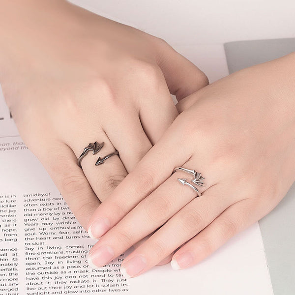 Vintage Open Couple Ring Retro Angels Demons Adjustable Finger Rings Ethnic Jewelry for Women Men