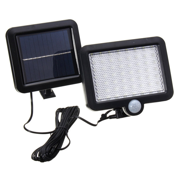 Solar Power 56 White LED PIR Motion Sensor Flood Wall Light Waterproof Outdoor Garden Security Lamp