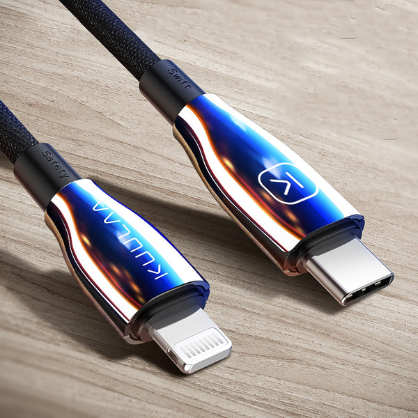 KUULAA 18W PD 3A MFi Certificated Type-C to Lighting TPE Braided Data Cable for iPhone 11 Pro Max for iPhone X 8 for iPod for iPad Pro