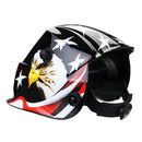 Solar Powered Auto-Darkening Welding Helmet Black Hawk Grinding TIG Welder Mask