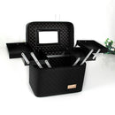 Double-Layer Makeup Cosmetic Kit Case Carry Bag Storage Box Handle Travel Organizer