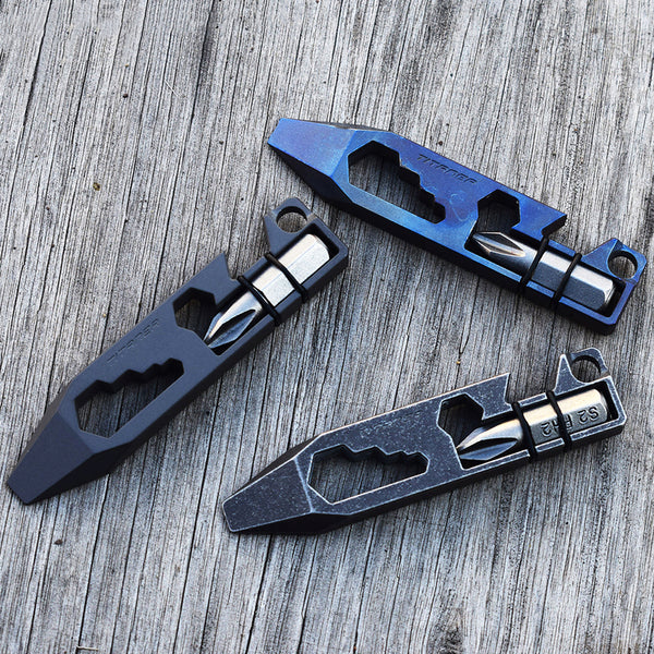 TITANER 4 In1 Titanium Alloy Multifunctional Tools Opener Wrench Screwdriver Knife Pendant EDC Survival Tools