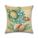 Cartoon Ocean Creature Turtle Pillow Case Cotton Linen Square House Decor Cushion Cover