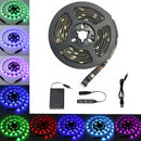 2M SMD5050 USB Battery Powered RGB Waterproof 60LEDs Black Base Strip Light DC5V