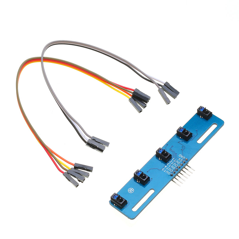 5 Channel Infrared Reflective PIR Sensor Module TCRT5000  5 Way/Road IR Photoelectric Switch Barrier Line Track Module