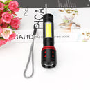 XANES T6+COB 5Modes Zoomable USB Rechargeable LED Flashlight Outdoor 18650 Flashlight