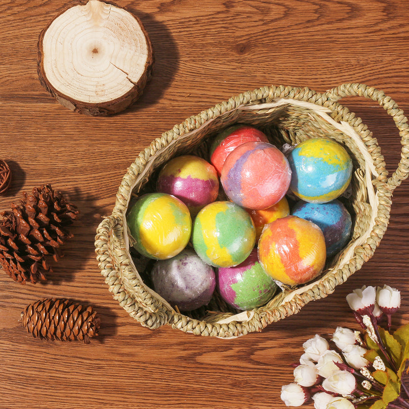 70g*12PCS Bath Salt B-ombs Balls Whitening Moisture Essential Oil Body Scrub Bath B-ombs Bath Shower Sponge